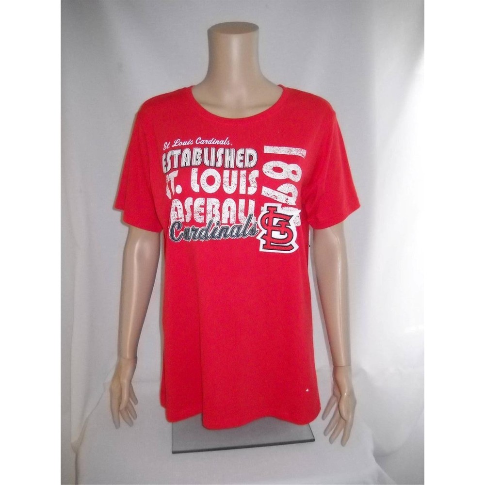 St Louis Cardinals T Shirt MLB Red Embellished Ladies Sizes Small & XXL